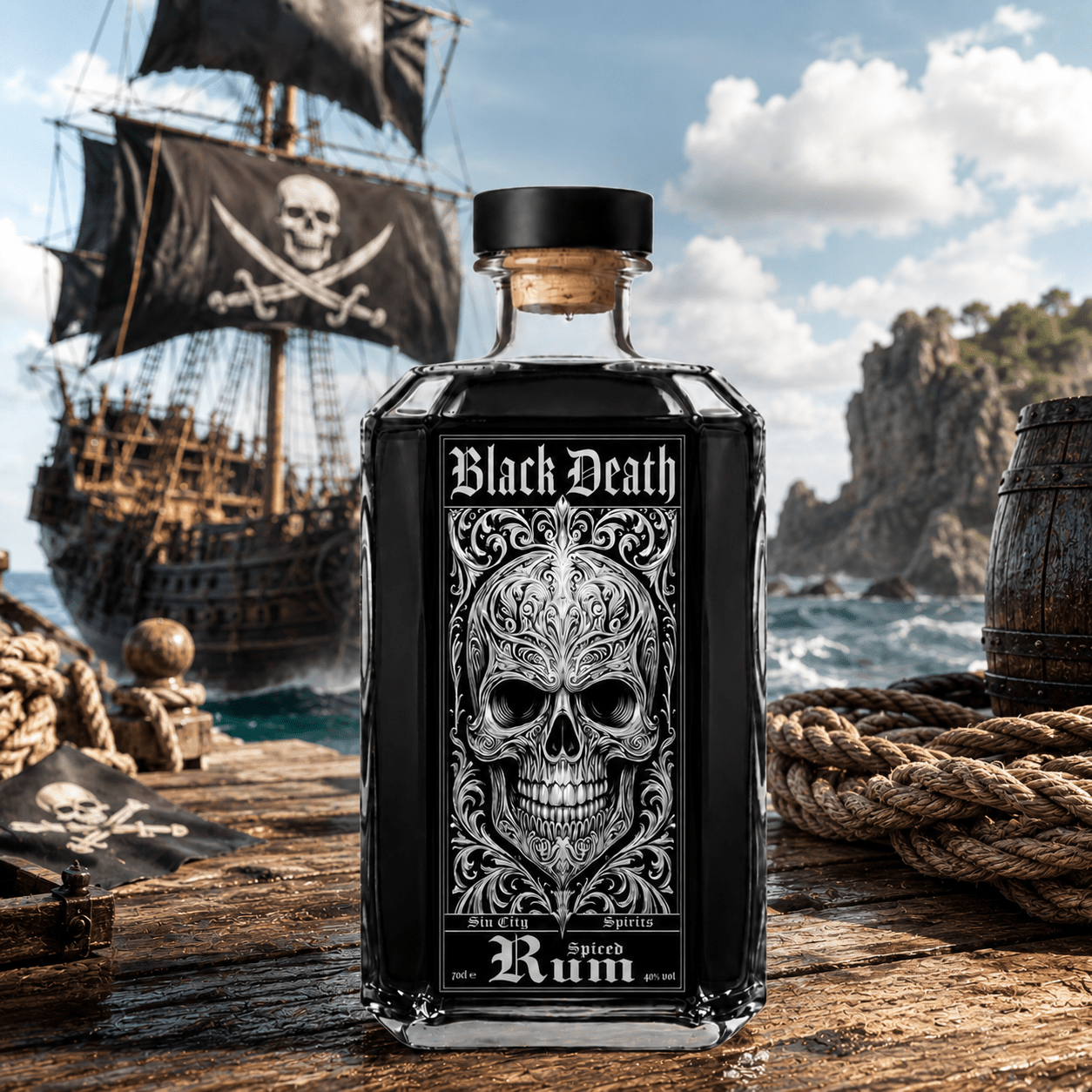 BLACK DEATH Spiced Rum - Ultra Premium Spirits - SIN CITY SPIRITS