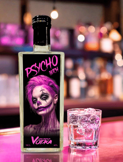 PSYCHO BITCH Ultra Premium Vodka by SIN CITY SPIRITS